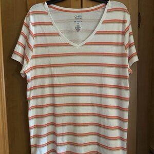 Croft & Barrow Stripped Plus Size Women's Classic Tee- XXL